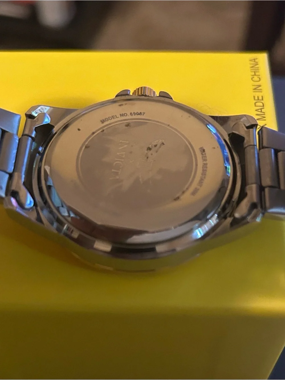 Invicta Men's Gold and Silver Stainless Steel Bracelet Watch with Black Dial